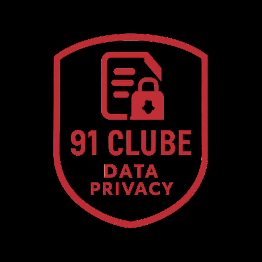 A professional badge illustrating 91 Clube Data Privacy.