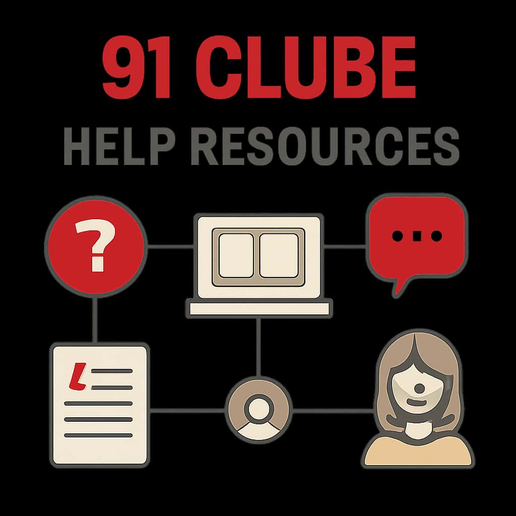 Diagram illustrating 91 Clube Help Resources.