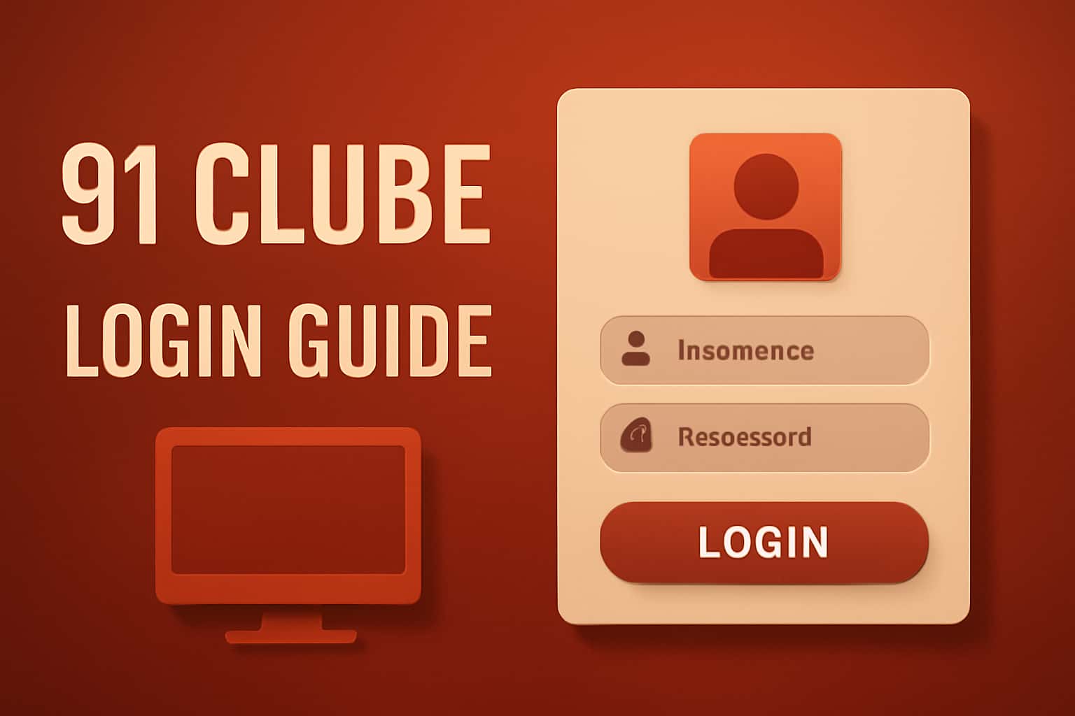 A neutral informational scene displaying the 91 Clube Login Guide.