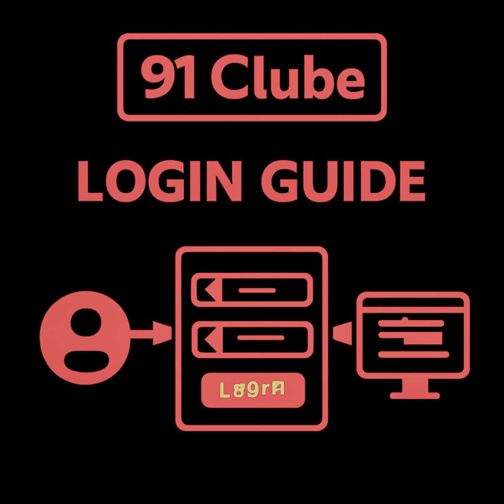 An illustration depicting the process for accessing the 91 Clube Login Guide.