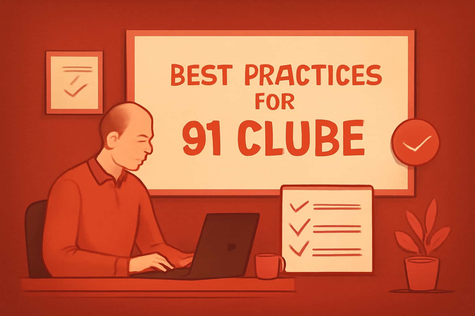 An informative scene illustrating best practices for safe usage of 91 Clube.