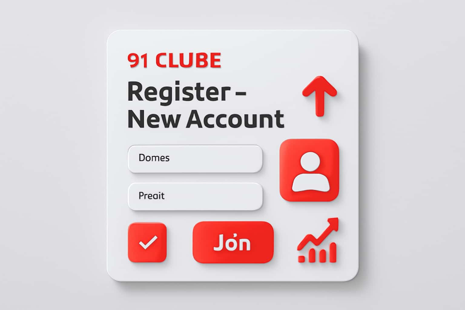 91 Clube Register - New Account Interface