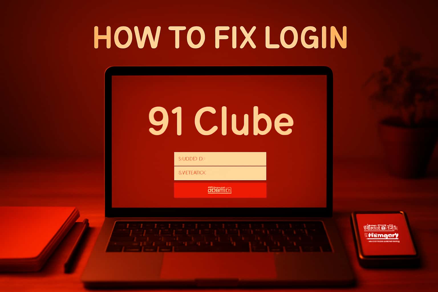 An informative visual representation of troubleshooting login issues related to 91 Clube.
