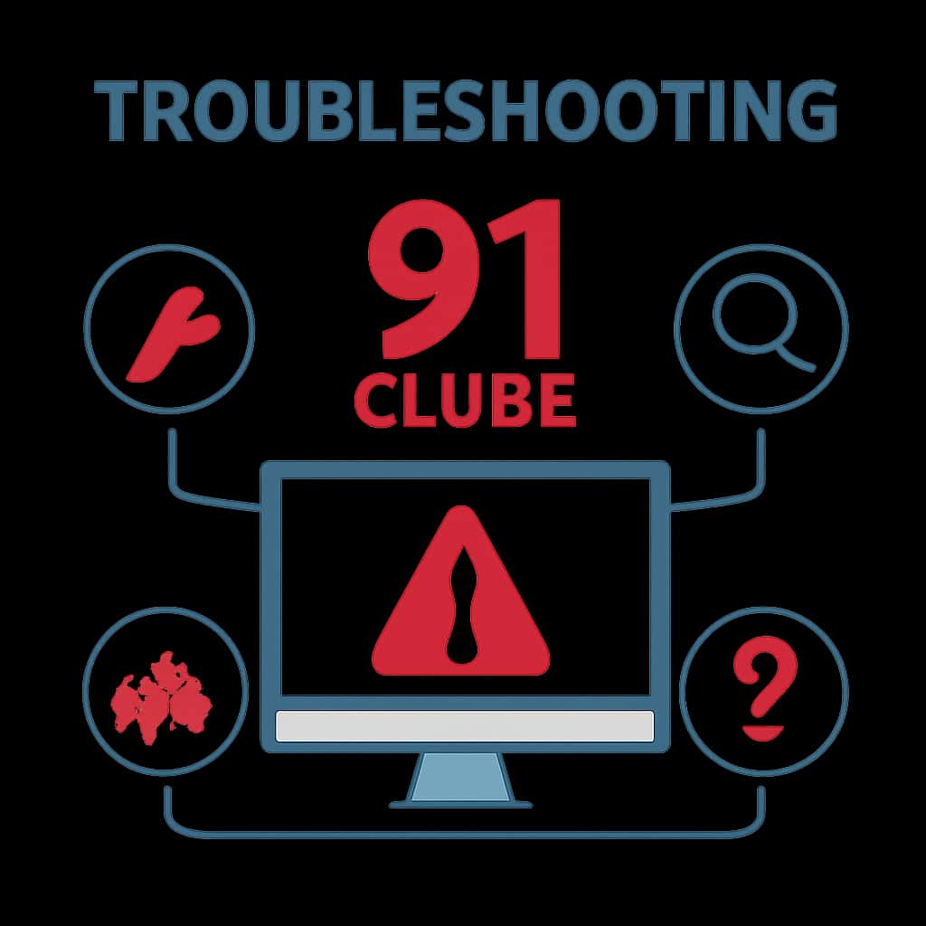 Diagram explaining troubleshooting steps for 91 Clube.
