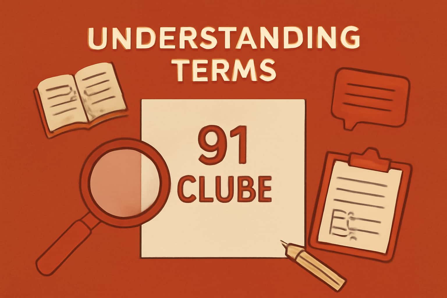 An informative scene illustrating the concept of Understanding 91 Clube Terms with relevant text.