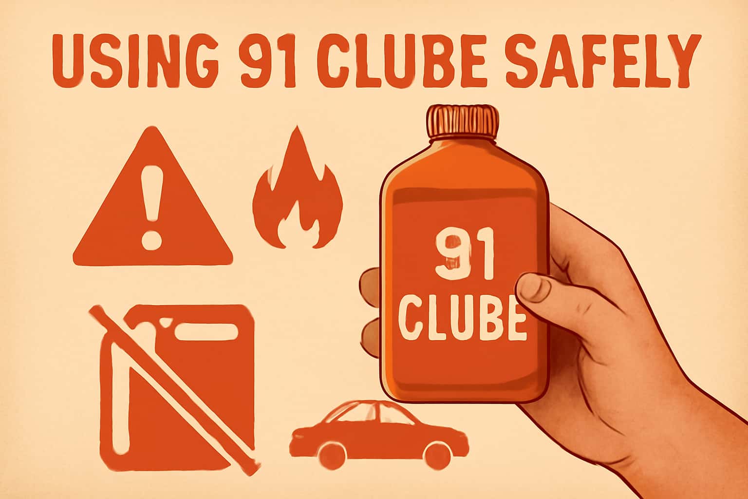 An informative visual representation of safety practices for using 91 Clube.