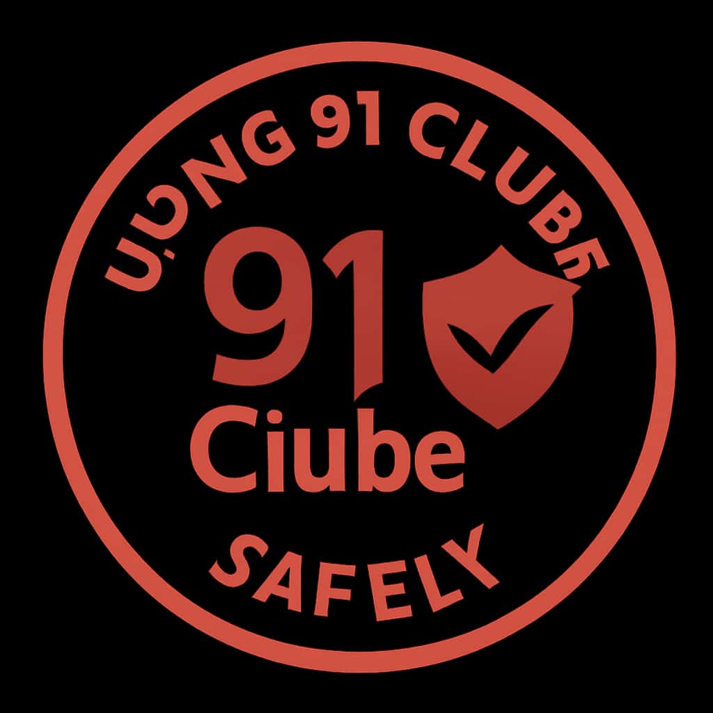 A badge illustrating guidance for safe usage of 91 Clube.